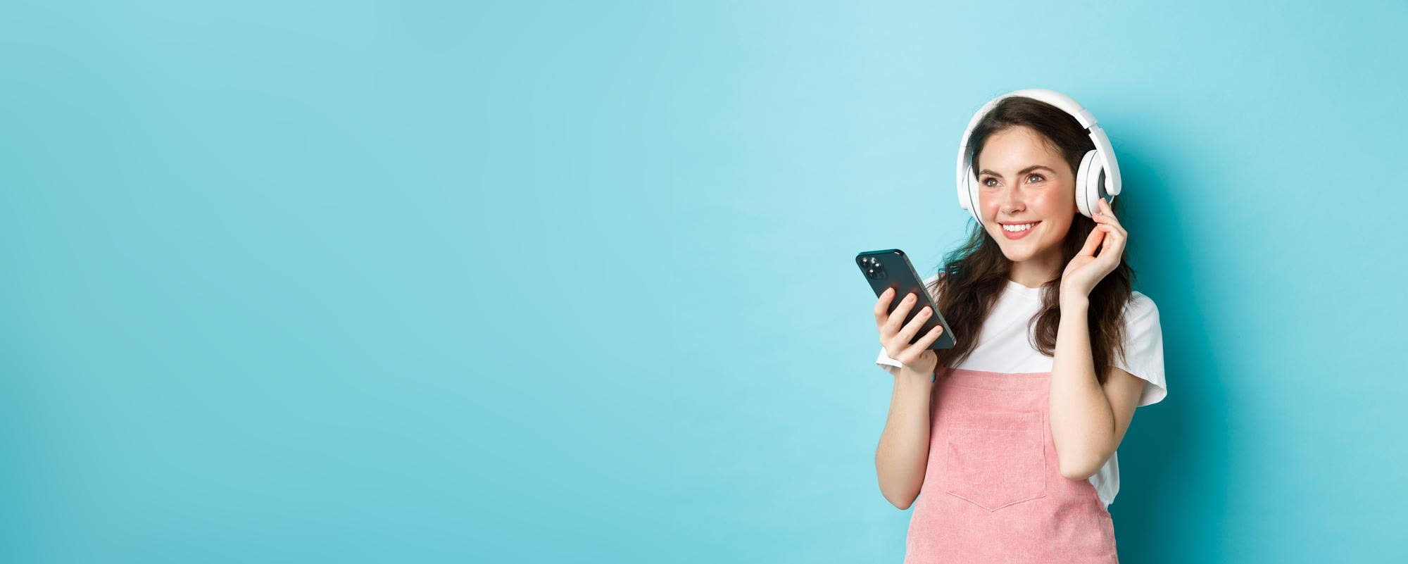 Listener enjoying an audiobook with headphones